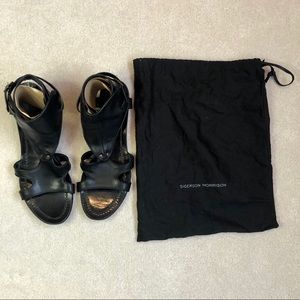 SIGERSON MORRISON Blk Lthr Gladiator Sandals